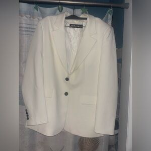Zara Cream Blazer with Black Accents